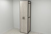 Шафа Гардероб Уні секція 7 серії Конект Ferrum-decor 220x60x50 см Чорний метал ДСП Дуб Сан-Марино 16 мм (FRD-106903) FRD-106903 фото 5
