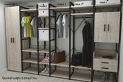 Шафа Гардероб Уні секція 7 серії Конект Ferrum-decor 220x60x50 см Чорний метал ДСП Дуб Сан-Марино 16 мм (FRD-106903) FRD-106903 фото 3