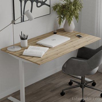 Стіл письмовий Space Ferrum-decor 750x1400x700 Білий метал ДСП Дуб Евок Прибережний 16 мм (FRD-108004) FRD-108004 фото