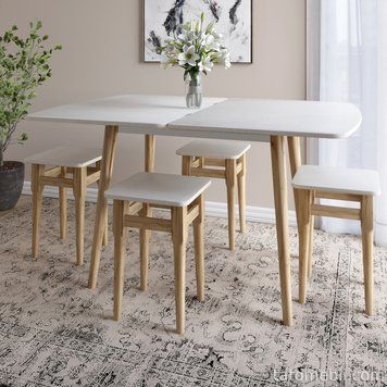 Деревянный раскладной обеденный стол LION Маями-3 Бетон Style 90х60/90х120 (LION-041263) LION-041263 фото