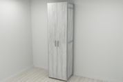Шкаф Гардероб Уни секция 6 серии Конект Ferrum-decor 220x60x50см Серый металл ДСП Бетон 16 мм (FRD-106912) FRD-106912 фото 3