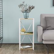 Етажерка 3/34 Ferrum-decor Серії Конект 73x34x28 білий ДСП Дуб Сонома 16мм (FRD-104298) FRD-104298 фото 1