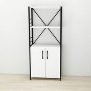 Етажерка 3/60 Ferrum-decor Серії Конект із тумбою 144x60x28 Чорний ДСП Біле (FRD-104442) FRD-104442 фото 1