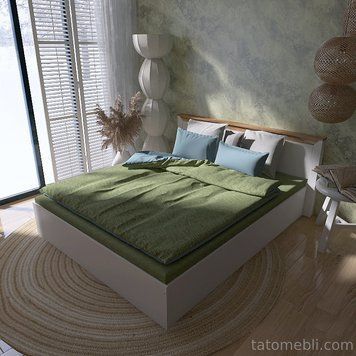 Кровать двуспальная Эверест Нордик-1400 (щит ДСП под матрас) 140х200 см Белый + Дуб крафт золотой (DTM-5551) DTM-5551 фото