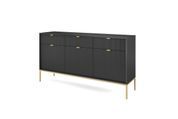 Комод Perfect Home Новая/Nova 3-дверный с 3 ящиками и золотыми ножками KSZ154 Черный (PFH-091247) PFH-091247 фото 3