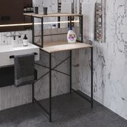 Стелаж-полиця Бафрум 402 Ferrum-decor для пральної машини 133,5x70,5x60,5 Чорний метал ДСП Дуб Сан-Марино 16 мм (FRD-107364) FRD-107364 фото 2