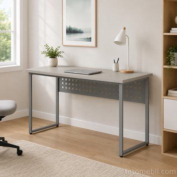 Стіл письмовий Майк Ferrum-decor 75x140x60 Сірий метал ДСП Кашемір 32 мм (FRD-108314) FRD-108314 фото