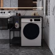 Стелаж-полиця Бафрум 405 Ferrum-decor для пральної машини 90x101x60,5 Чорний метал ДСП Каштан Арвадонна 16 мм (FRD-107615) FRD-107615 фото 3