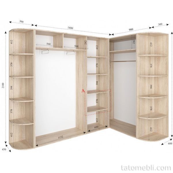 Шафа купе кутова (180х45х210 / 90х60х210) Фенікс FN10237 фото