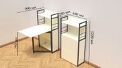Стіл книжка з етажеркою Практик 1 Ferrum-decor 1200x640x990 Чорний метал ДСП Біле 16 мм (FRD-104611) FRD-104611 фото 2