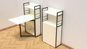Стіл книжка з етажеркою Практик 1 Ferrum-decor 1200x640x990 Чорний метал ДСП Біле 16 мм (FRD-104611) FRD-104611 фото 4
