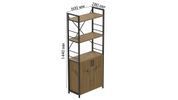 Етажерка 3/60 Ferrum-decor Серії Конект з тумбою 144x60x28 Чорний ДСП Артизан (FRD-104447) FRD-104447 фото 2
