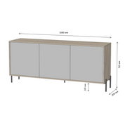 Тумба под телевизор с черными металлическими ножками LION Амарант 168x40x76,5 см Бетон темный/Белый (LION-043030) LION-043030 фото 7