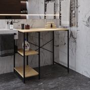 Стелаж-полиця Бафрум 405 Ferrum-decor для пральної машини 90x101x60,5 Чорний метал ДСП Дуб Кремона Торро 16 мм (FRD-107617) FRD-107617 фото 2