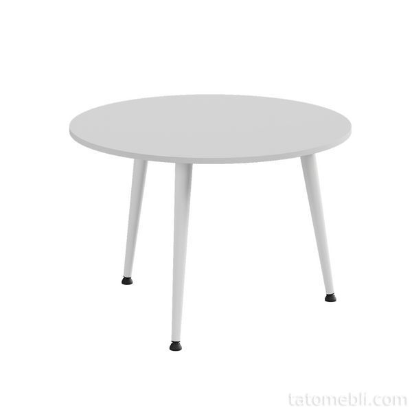 Журнальний круглий стіл OPTIMA 1 ніжки конусні Ferrum-decor 450x670x670 Білий метал ДСП Білий 16 мм (FRD-107467) FRD-107467 фото