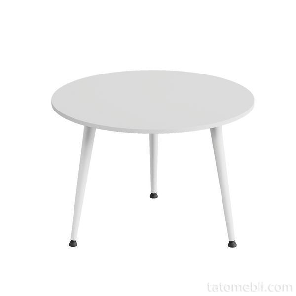 Журнальний круглий стіл OPTIMA 1 ніжки конусні Ferrum-decor 450x670x670 Білий метал ДСП Білий 16 мм (FRD-107467) FRD-107467 фото