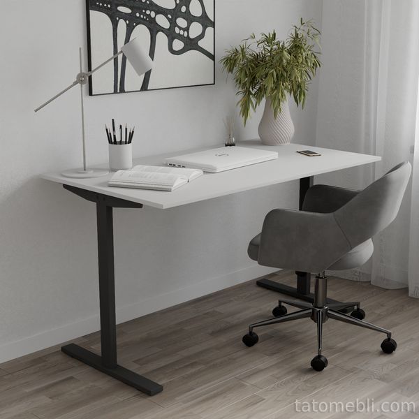 Стіл письмовий Space Ferrum-decor 750x1000x700 Чорний метал ДСП Білий 16 мм (FRD-107868) FRD-107868 фото