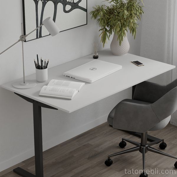 Стіл письмовий Space Ferrum-decor 750x1000x700 Чорний метал ДСП Білий 16 мм (FRD-107868) FRD-107868 фото