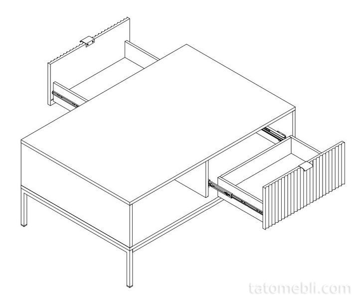 Стол журнальный Perfect Home Новая/Nova с 2 ящиками и золотыми ножками L104 Черный (PFH-091263) PFH-091263 фото