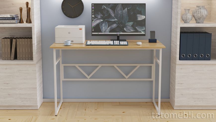 Компьютерный стол Ferrum-decor Раян 75x100x70 белый ДСП Дуб Артизан 32мм (FRD-107067) FRD-107067 фото