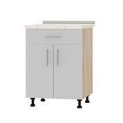 Кухонный модуль 1 ящик Оптима Низ Н75-600 Дуб Сонома/Нимфея Альба (Белый) (без столешницы) 600х461х820 мм (DTM-073220)