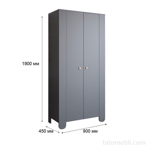 Шкаф распашной двухдверный в детскую комнату 900х450х1900 LION Инди Нимфея Альба (белый) (LION-041584) LION-041584 фото