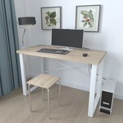 Письменный стол Ferrum-decor Драйв 750x1400x700 Белый металл ДСП Дуб Сонома 32 мм (FRD-103418) FRD-103418 фото 1