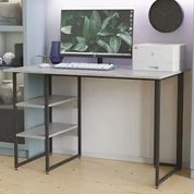 Стіл письмовий Кевін Ferrum-decor 75x140x70 Чорний метал ДСП Бетон 16 мм (FRD-106573)