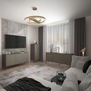 Комод з чорними металевими ніжками LION Амарант 168x40x76,5 см Бетон темний/Перламутровий металік (LION-041919) LION-041919 фото 6