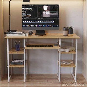 Комп'ютерний стіл Ferrum-decor Тім 75x140x70 білий ДСП Дуб Сан-Марино 16мм (FRD-101384) FRD-101384 фото