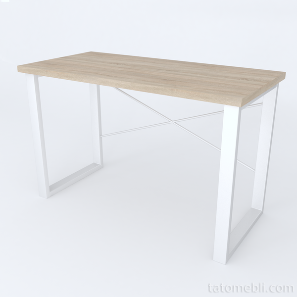 Письменный стол Ferrum-decor Драйв 750x1400x700 Белый металл ДСП Дуб Сонома 32 мм (FRD-103418) FRD-103418 фото