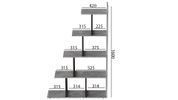 Этажерка Ferrum-decor Стелла 1600x1020x300 Черный металл ДСП Бетон (FRD-105482) FRD-105482 фото 3