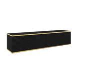 Тумба під телевізор навісна Perfect Home Оро / Oro 2-дверна RTV135 MDF Чорний (PFH-091355) PFH-091355 фото 3