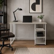 Стіл письмовий Кевін Ferrum-decor 75x100x60 Білий метал ДСП Кашемір 32 мм (FRD-108121) FRD-108121 фото 1