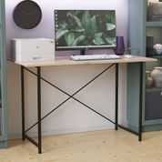 Стіл письмовий Line Лайт Ferrum-decor 750x1200x600 Чорний метал ДСП Дуб Сан-Марино 16 мм (FRD-104858) FRD-104858 фото 1