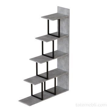 Етажерка Ferrum-decor Стелла 1600x1020x300 Чорний метал ДСП Бетон (FRD-105482) FRD-105482 фото