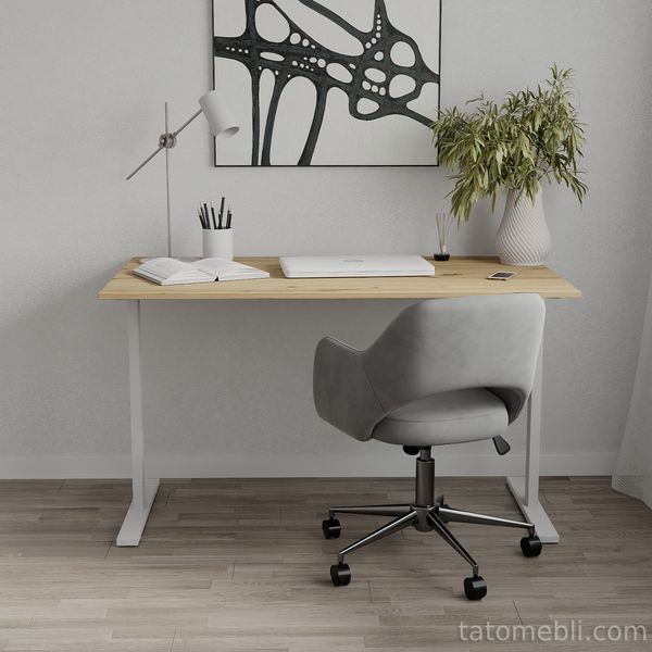 Стол письменный Space Ferrum-decor 750x1400x600 Белый металл ДСП Дуб Артизан 16 мм (FRD-107971) FRD-107971 фото