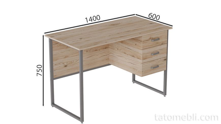 Комп'ютерний стіл Ferrum-decor Гаррі 75x140x60 сірий ДСП Дуб Сан-Марино 32мм (FRD-101469) FRD-101469 фото