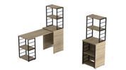 Стол-тумба трансформер Смарт 3/1 с этажеркой Ferrum-decor 1430x1450x500 Черный металл ДСП Дуб Сонома 16 мм (FRD-105112) FRD-105112 фото 7