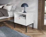 Тумба прикроватная Perfect Home Новая/Nova с 1 ящиком и черными ножками S54 Белый (PFH-091260)