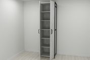 Шафа Гардероб Уні секція 7 серії Конект Ferrum-decor 220x60x50 см Чорний метал ДСП Бетон 16 мм (FRD-106904) FRD-106904 фото 5