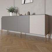 Комод на золотих металевих ніжках LION Грей 204x38x76,5 см Антрацит/Кашемір (LION-042636) LION-042636 фото 1
