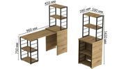 Стол-тумба трансформер Смарт 3/1 с этажеркой Ferrum-decor 1430x1450x500 Черный металл ДСП Дуб Артизан 16 мм (FRD-105114) FRD-105114 фото 4