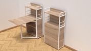 Стіл книжка з етажеркою Практик 1 Ferrum-decor 1200x640x990 Білий метал ДСП Дуб Сонома 16 мм (FRD-104621) FRD-104621 фото 4