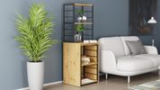 Стол-тумба трансформер Смарт 3/1 с этажеркой Ferrum-decor 1430x1450x500 Черный металл ДСП Дуб Артизан 16 мм (FRD-105114) FRD-105114 фото 9