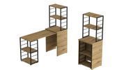 Стол-тумба трансформер Смарт 3/1 с этажеркой Ferrum-decor 1430x1450x500 Черный металл ДСП Дуб Артизан 16 мм (FRD-105114) FRD-105114 фото 5