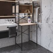 Стеллаж полка Бафрум 403 Ferrum-decor для стиральной машины 178x70,5x60,5 Черный металл ДСП Дуб Сонома 16 мм (FRD-107373) FRD-107373 фото 2