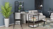 Стіл-тумба трансформер Смарт 3/1 з етажеркою Ferrum-decor 1430x1450x500 Чорний метал ДСП Бетон 16 мм (FRD-105115) FRD-105115 фото 11