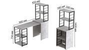 Стіл-тумба трансформер Смарт 3/1 з етажеркою Ferrum-decor 1430x1450x500 Чорний метал ДСП Бетон 16 мм (FRD-105115) FRD-105115 фото 13