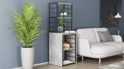Стіл-тумба трансформер Смарт 3/1 з етажеркою Ferrum-decor 1430x1450x500 Чорний метал ДСП Бетон 16 мм (FRD-105115) FRD-105115 фото 4